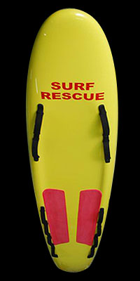 Fibreglass surf rescue board