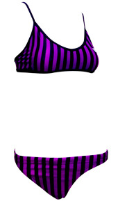 Sports Bikini Purple Stripe